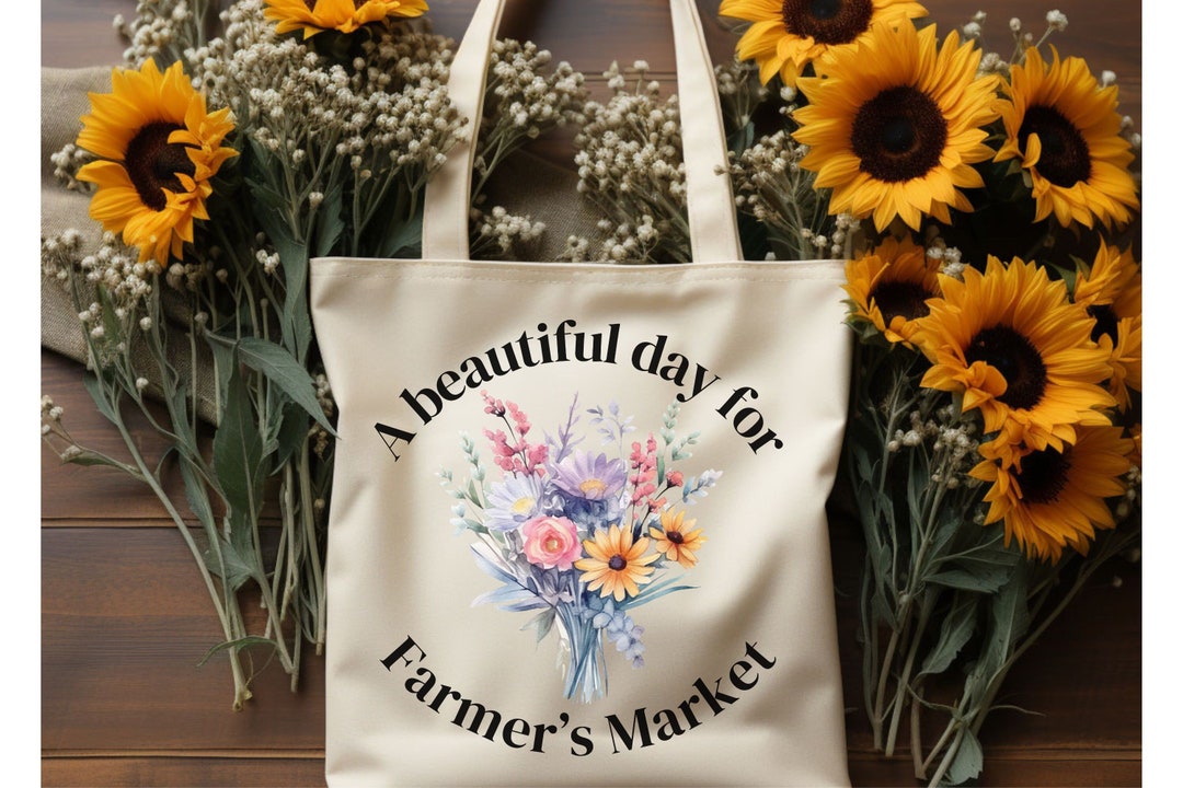 Floral Farmer's Market Cotton Canvas Tote Bag - Etsy