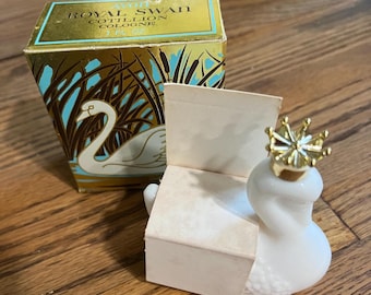 Vintage Avon Royal Swan Cologne/Perfume Decanter, Cotillion Cologne 1 Fl. Oz., With original Box