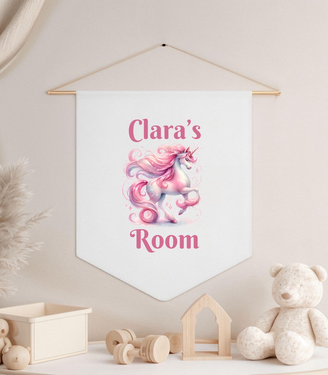 Personalized Girl's Room Sign Custom Pink Girl's Room Sign, Whimsical ...
