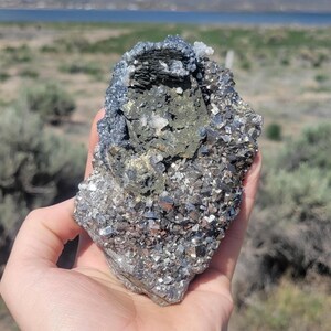 Stunning Pyrrhotite with Boulangerite, Arsenopyrite and Calcite Specimen - Natural Mineral Specimen from Trepca Mine, Kosovo