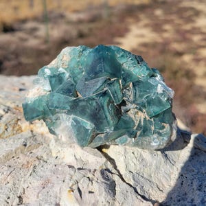 Amazing Light Green Glassy UV Fluorite Cluster with Phantom Crystals - Natural Fluorite Mineral Specimen from the Madagascar
