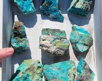 Wholesale Lot - Chrysocolla with Malachite on Matrix Lot with Some Quartz - Natural Mineral Lot from Elko County Nevada - 9 Pieces