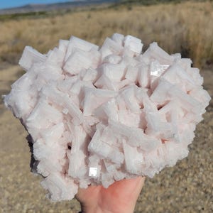 Massive Pink Halite Crystal Cluster from Trona California - Natural Large Halite / Salt Mineral Specimen from California