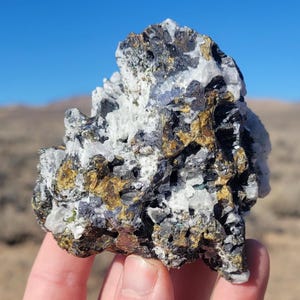 Huge Golden Brown-Black Marmatite/ Christophite with Galena, Pyrite and Quartz - Natural Marmatite Mineral Specimen from China