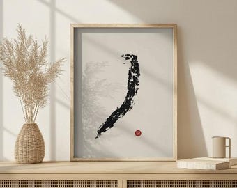 Zen Brush Stroke Printable | Minimal Asian Abstract Decor