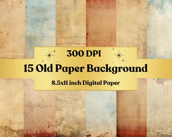 Old Paper Textured Background, Distressed Texture, Vintage Antique Distressed Aged Paper Backgrounds, Digital Printable Scrapbook Paper