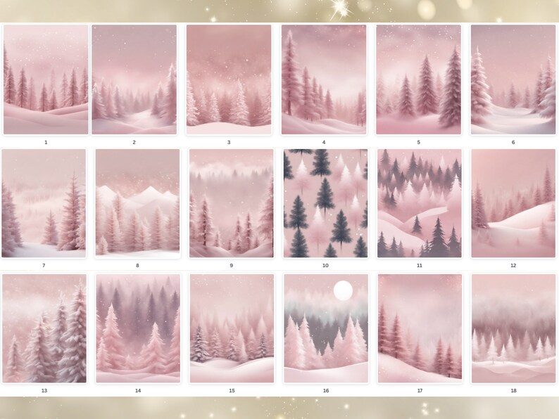 Printable Pink Wonderland Digital Paper, Pastel Holiday Ephemera ...