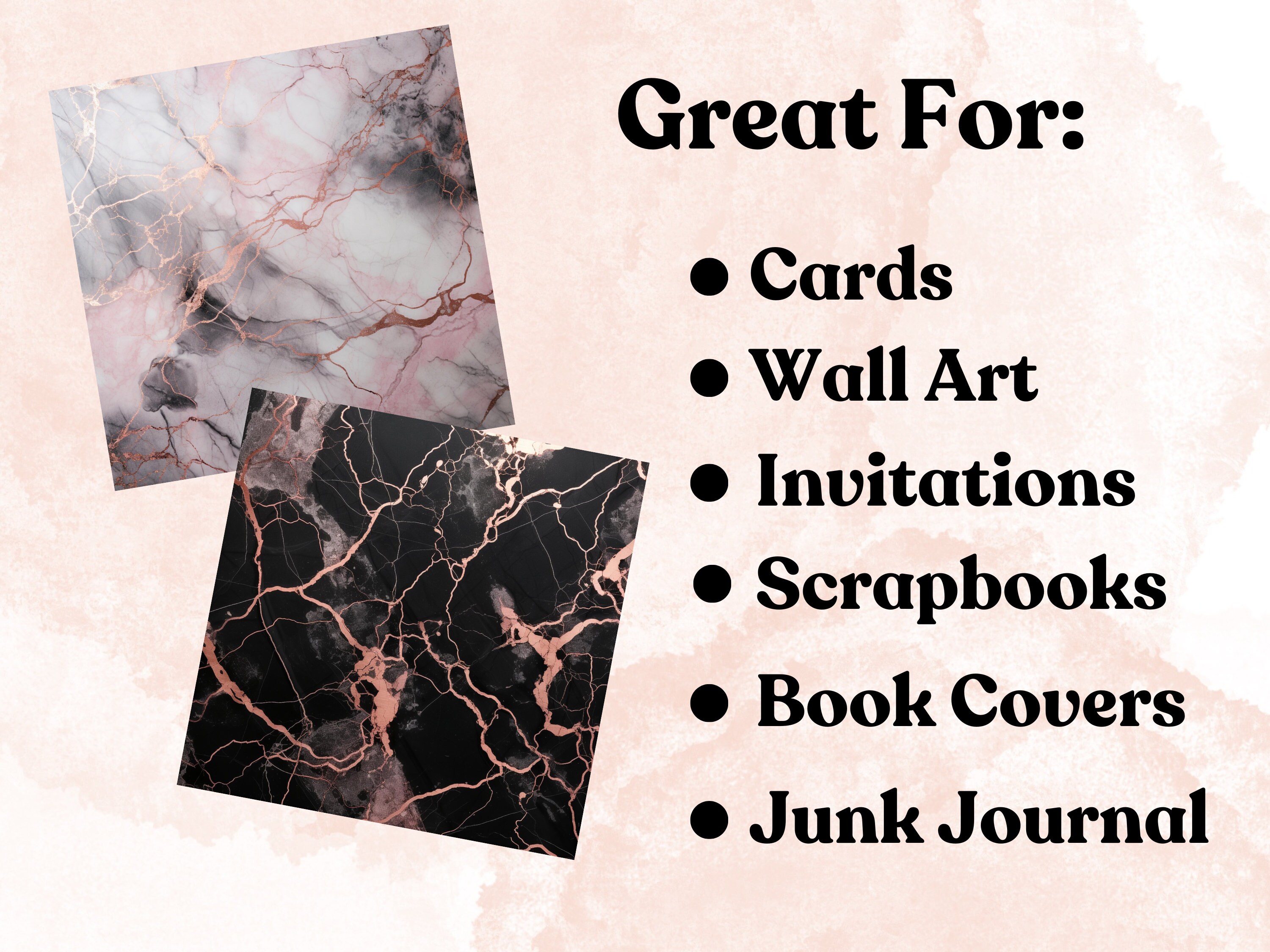 Rose Gold Marble Digital Paper, Marble Textures, Seamless Marble ...