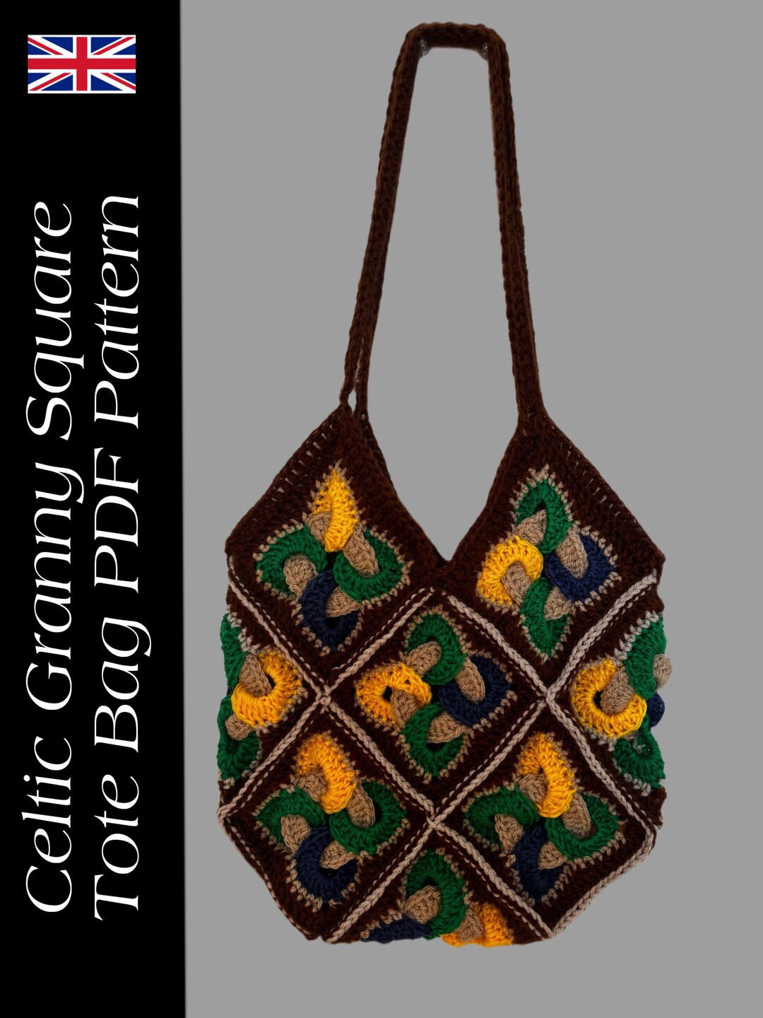 Celtic Tote Bag Crochet Pattern Easy Granny Square - Etsy