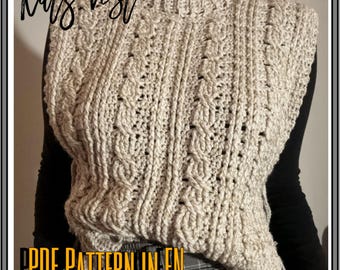 Katz Vest Crochet PDF Pattern in English (one-size)