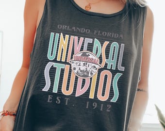 Camiseta sin mangas Comfort Colors Orlando Florida Universal Studios, Camiseta sin mangas Universal Studios, Camiseta sin mangas Universal Family Trip, Camiseta sin mangas Universal,