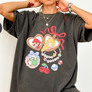 Coquette Bows Super Mario Shirt, Super Mario Luigi Shirt,Peach Princess Shirt  Shirt,Comfort Colors Shirt, Super Mario Family Matching Shirt