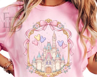 Camiseta Disney Magical Castle Fairytale Comfort Colors, camiseta Magic Kingdom Coquette, camiseta Disney Castle Family Trip, camiseta Castle, camiseta Disney