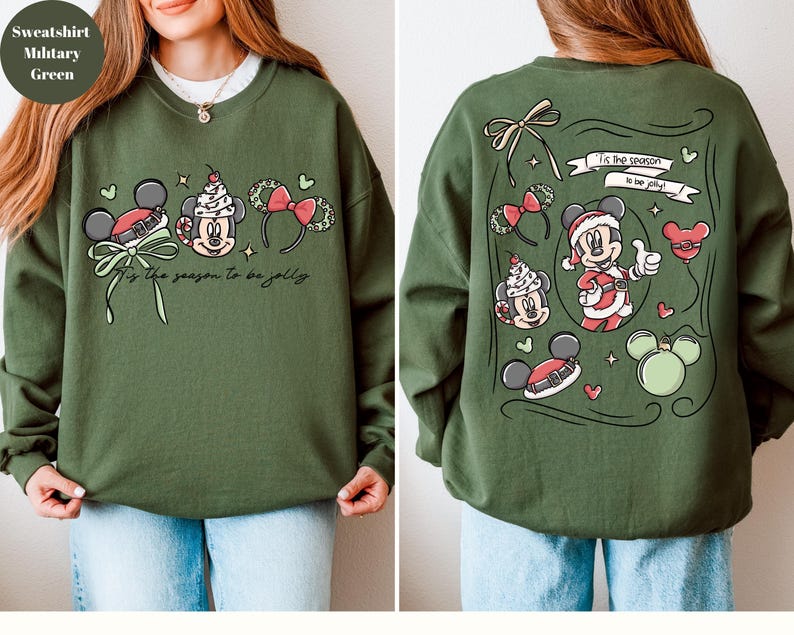 Sudadera navideña de Mickey de Disney, Sudadera navideña de Disney, Sudadera con capucha de Disneyland, Sudadera de la fiesta navideña de Mickey 2025, imagen 4