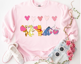 Retro Pooh and Friends Valentines Day Sweatshirt,Winnie The Pooh Valentine, Disneyland Valentine Sweatshirt ,Valentine Sweatshirt and Hoodie
