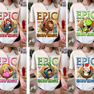 Super Mario Epic Universe Shirt, Epic Family Vacation 2025 Shirt,Mario Luigi Princess Peach Epic Universe Family Shirt, Epic Group Matching