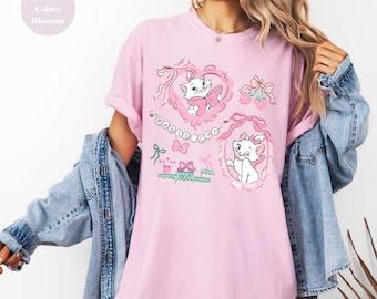 Coquette Bow Disney The Aristocats Marie Cat Shirt,Family Matching Shirt,Cat Lovers Tee, Comfort Colors Tee, Disney Cat Tee,Disney Marie Cat