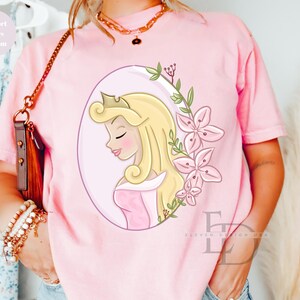 Comfort Colors Disney Princess Shirt, Disneyworld Shirt, Ariel Aurora Elsa Snow White Jasmine Belle Rapunzel Anna Alice ,Cinderella Shirt, image 2
