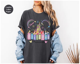 Disney Princesses Birthday Shirt, Disney Princess Birthday Shirt, Disney Girl's Birthday Shirt, Disneyland Vacation Family Matching Shirt
