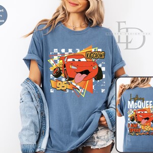 Comfort Colors Retro Lightning McQueen Shirt,Lightning McQueen 95 Shirt,Springs Tee,Disney Pixar Cars Shirt,Mc Queen Shirt,Mc Queen LoverTee afbeelding 6