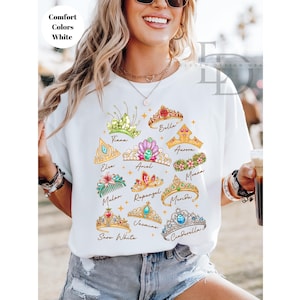 Comfort Colors Disney Princess Shirt, Princess Crown Shirt ,Disney Princess Tee, Disney Girl Trip Shirt, Disneyland Trip Shirt, Cinderella image 7