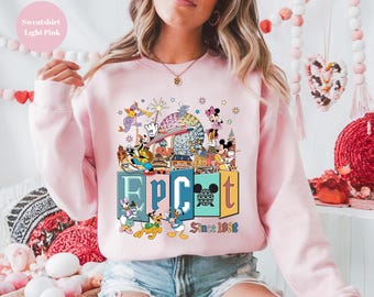 Epcot Sweatshirt, World Traveler Sweatshirt, Epcot since 1982,Mickey and Friends sweatshirt Disney Trip Shirt, Disney Hoodie,Disney Gift Tee