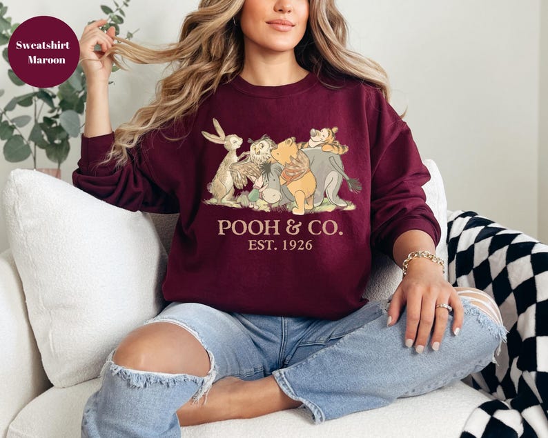 Walt Disney World Winnie The Pooh Co Est 1926 Sweatshirt, Winnie The Pooh And Friends Sweatshirt, Pooh & Friends Magic Kingdom Sweatshirt, image 5
