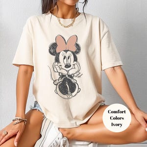 Disney Minnie Mouse Classic Sketch ,Cute Vintage Portrait, Mickey And Friends Tee,Minnie Sketch,Disney Best Friends Shirt,Disney Cute MInnie