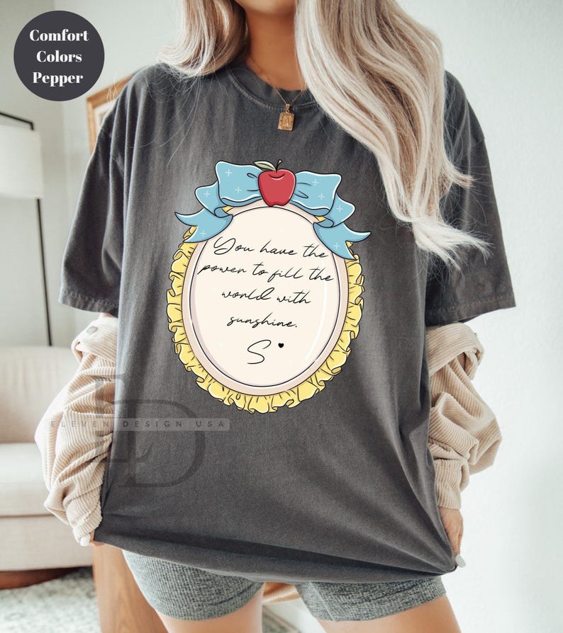 Comfort Colors Disney Princess Shirt, Disneyworld Shirt, Ariel Aurora Elsa Snow White Jasmine Belle Rapunzel Anna Alice ,Cinderella Shirt, image 6