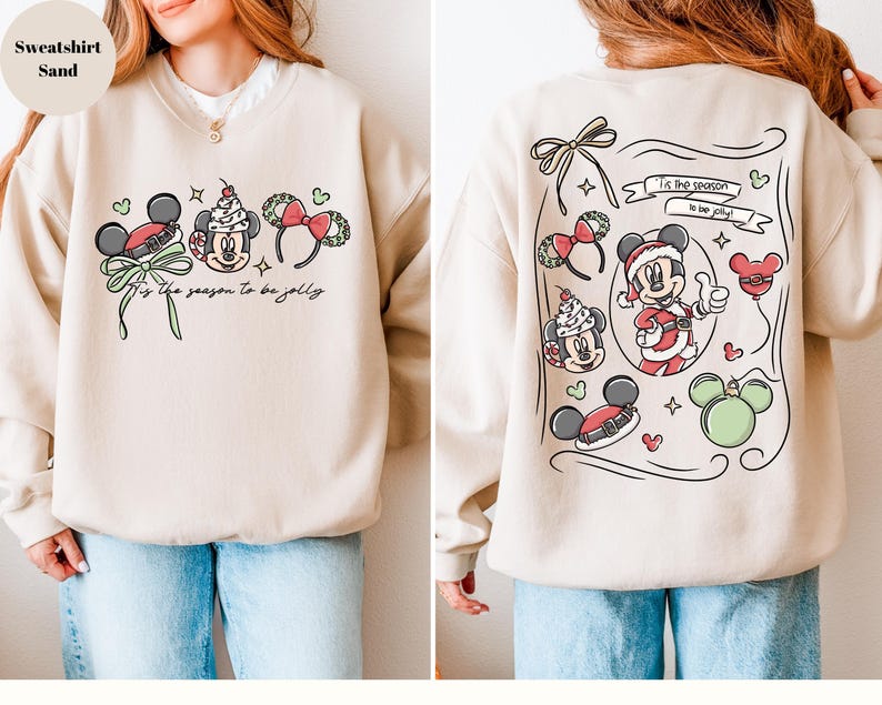 Sudadera navideña de Mickey de Disney, Sudadera navideña de Disney, Sudadera con capucha de Disneyland, Sudadera de la fiesta navideña de Mickey 2025, imagen 2