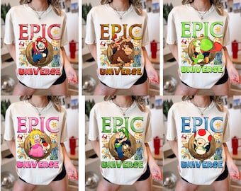Super Mario Epic Universe Shirt, Epic Family Vacation 2025 Shirt,Mario Luigi Princess Peach Epic Universe Family Shirt, Epic Group Matching