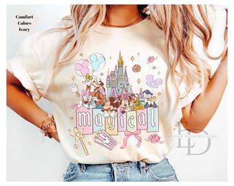 Disney Mickey and Friends Comfort Colors Shirt, Disney Magical Pastel Park Snacks Shirt, Disneyland Magic Shirt, Magical Castle 2025 Shirt