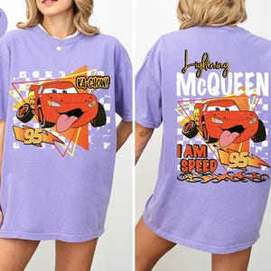 Comfort Colors Retro Lightning McQueen Shirt,Lightning McQueen 95 Shirt,Springs Tee,Disney Pixar Cars Shirt,Mc Queen Shirt,Mc Queen LoverTee afbeelding 7