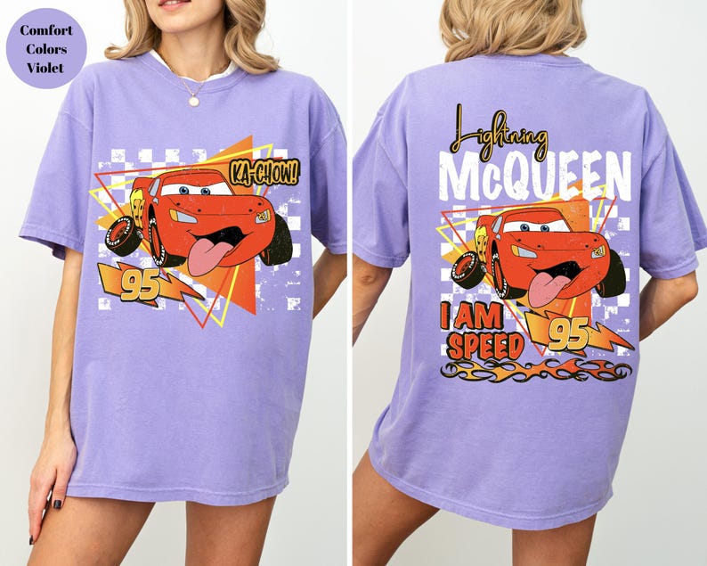 Comfort Colors Retro Lightning McQueen Shirt,Lightning McQueen 95 Shirt,Springs Tee,Disney Pixar Cars Shirt,Mc Queen Shirt,Mc Queen LoverTee afbeelding 7