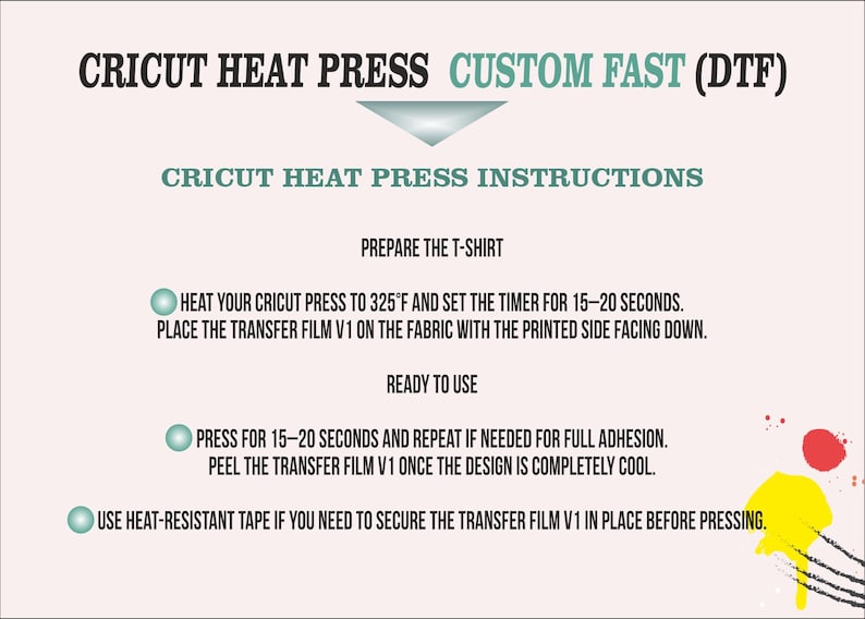 Cricut Heat Press Custom Fast (DTF)