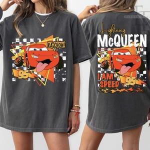 Comfort Colors Retro Lightning McQueen Shirt,Lightning McQueen 95 Shirt,Springs Tee,Disney Pixar Cars Shirt,Mc Queen Shirt,Mc Queen LoverTee afbeelding 2