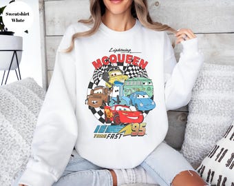 Lightning McQueen Cars Sweatshirt,Cars Sweatshirt, Disney Characters Hoody,Disney Magical Sweatshirt, Disney Sweatshirt,Lightning Sweatshirt