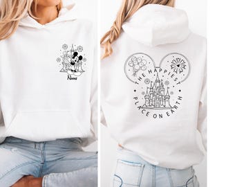 The Happiest Place One Earth Hoodies, Magical Castle Sweatshirt, Mickey and Minnie Hoodies, Family Vacation Sweater, Magical Kingdom Hoodie
