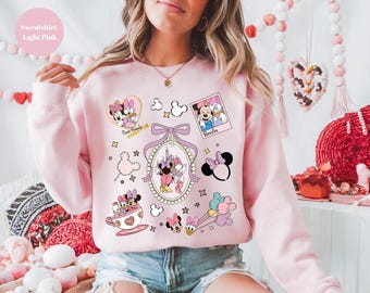 Coquette Bow Mini Daisy,Sweatshirt,Disney Minnie Daisy  Sweatshirt,Minnie And Daisy Besties Sweatshirt, Girls Trip Sweatshirt, Womens Hoodie
