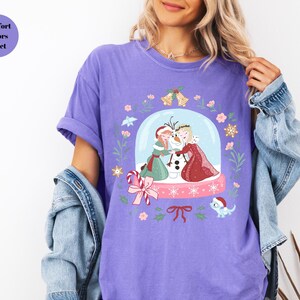Comfort Colors Christmas Disney Princesses Shirt,Disney Anna And Elsa Princesses Christmas Tee,Disney Princesses Shirt,Merry Christmas Shirt image 5