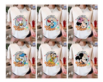 Mickey and Friends Birthday Vibes Shirt, Mickey and Friends Shirt, Mickey and Friends Birthday Trip Shirt, Disney Birthday Matching Shirt,