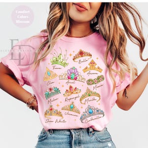 Comfort Colors Disney Princess Shirt, Princess Crown Shirt ,Disney Princess Tee, Disney Girl Trip Shirt, Disneyland Trip Shirt, Cinderella image 3