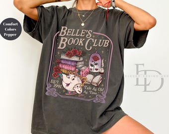Vintage Belles Book Club Shirt, Tale as Old as Time Shirt ,Princess Shirts, Belle's Books Shirt,Gift For Book Lover Shirt,Comfort Colors Tee