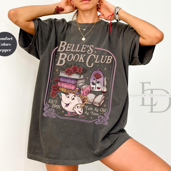 Vintage Belles Book Club Shirt, Tale as Old as Time Shirt ,Princess Shirts, Belle's Books Shirt,Gift For Book Lover Shirt,Comfort Colors Tee