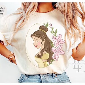 Comfort Colors Disney Princess Shirt, Disneyworld Shirt, Ariel Aurora Elsa Snow White Jasmine Belle Rapunzel Anna Alice ,Cinderella Shirt, image 5