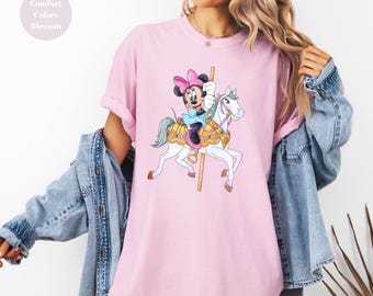 Minnie Mouse Carousel Comfort Color Shirt, WDW Disneyland Shirt, Minnie Girl Trip Shirt, Minnie Mouse Shirt, Magical Kingdom Shirt