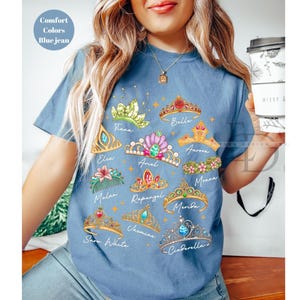 Comfort Colors Disney Princess Shirt, Princess Crown Shirt ,Disney Princess Tee, Disney Girl Trip Shirt, Disneyland Trip Shirt, Cinderella image 6