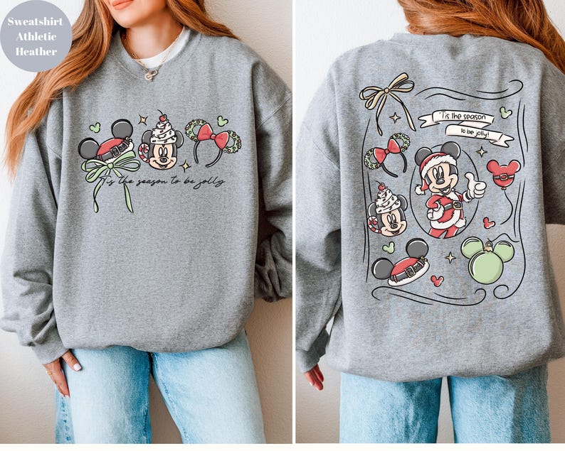 Sudadera navideña de Mickey de Disney, Sudadera navideña de Disney, Sudadera con capucha de Disneyland, Sudadera de la fiesta navideña de Mickey 2025, imagen 6