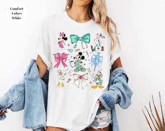 Comfort Colors Disney Coquette Bow Nurse Shirt,Mickey and Friends Nurse Shirt,Disney Nurse Week Tee,Nurse Disneyland Trip Shirt,Mickey Nurse