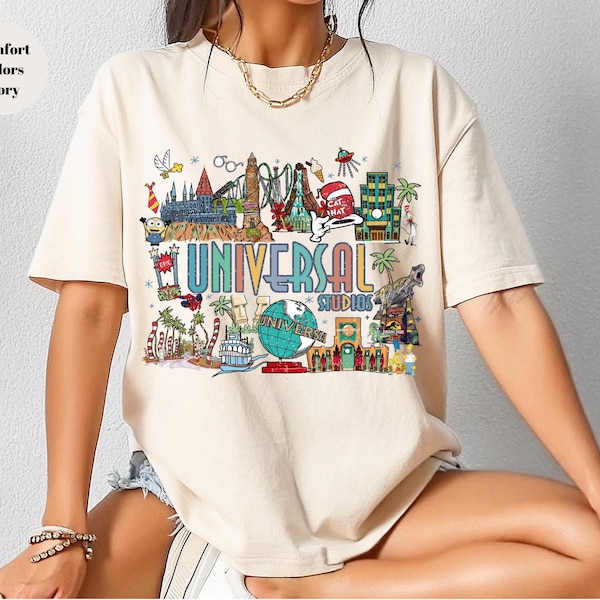 Camiseta retro vintage de Universal Studios, camiseta de Universal Studios, camiseta de viaje familiar de Universal, camiseta de Universal, camiseta de Universal Florida.